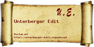 Unterberger Edit névjegykártya